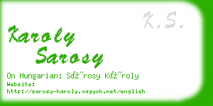 karoly sarosy business card